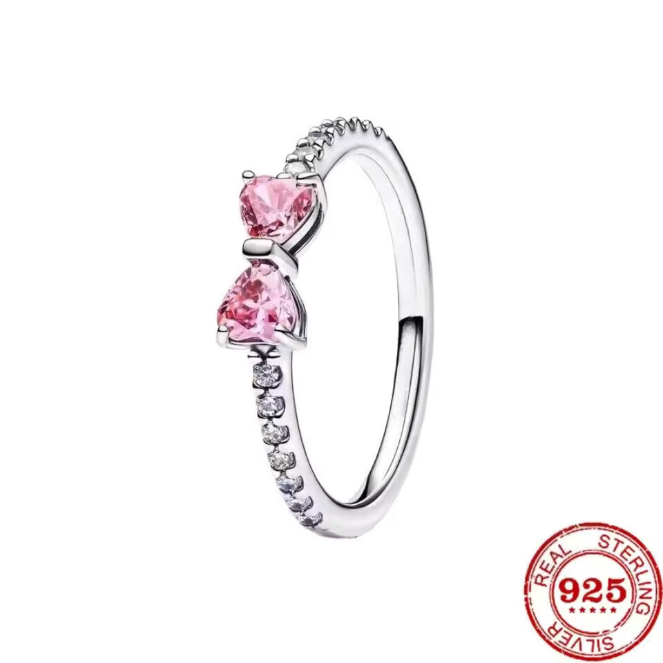 Fashion Classi 925 Silver Red Heart-shaped Ring